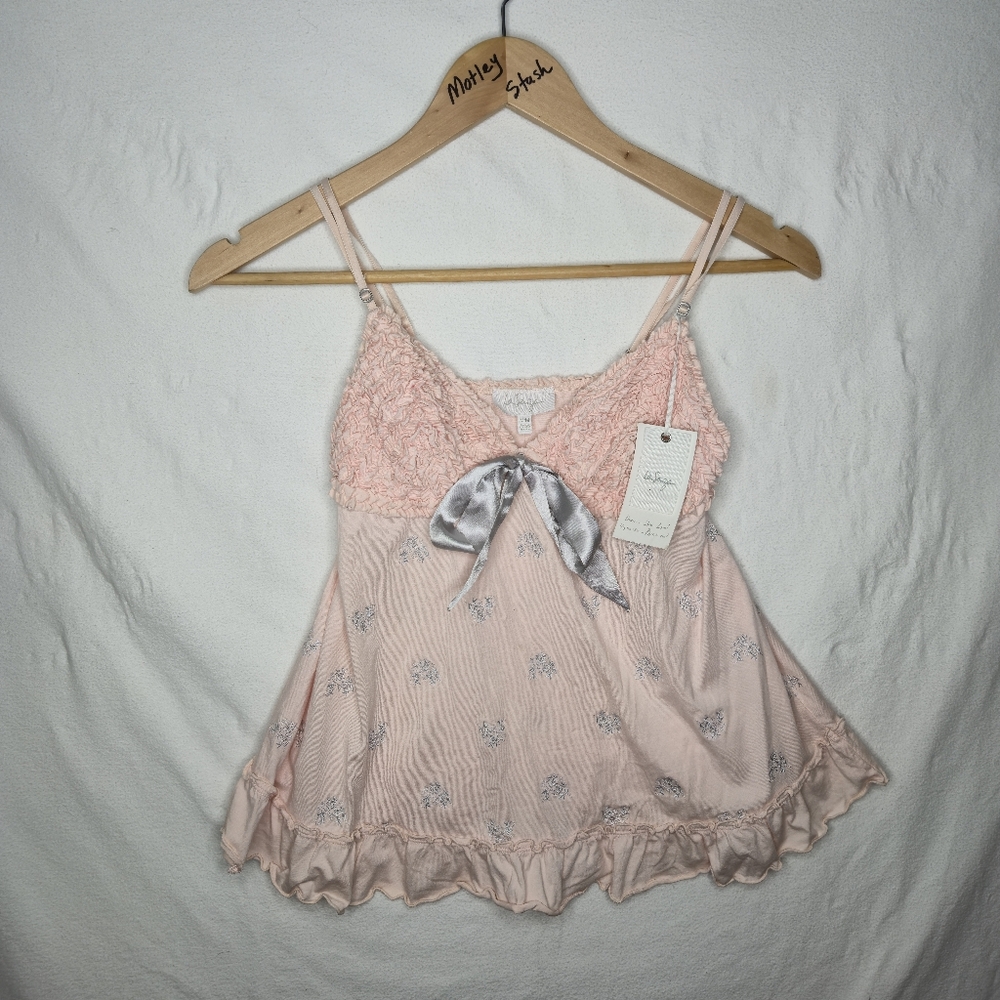 NWT La Senza Pink And Gray Ultrasoft Babydolll Lingerie Chemise Size Medium